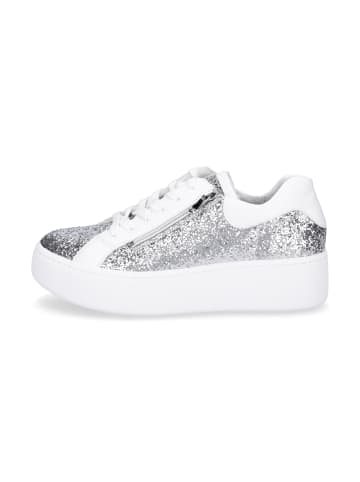 WALDLÄUFER Sneaker Nicky in Silber Weiß Glitzer