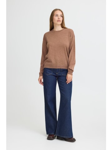 Pulz Strickpullover PZSADIE Oversize fit in Bison Melange