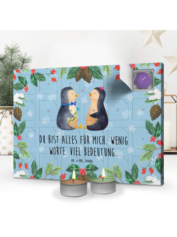 Mr. & Mrs. Panda Duftkerzen Adventskalender Pinguin Pärchen mit ... in Eisblau