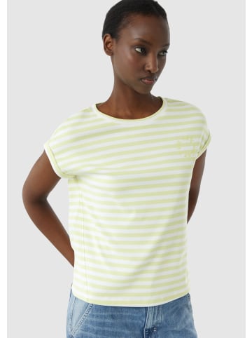 comma CI T-Shirt ärmellos in Grün-creme