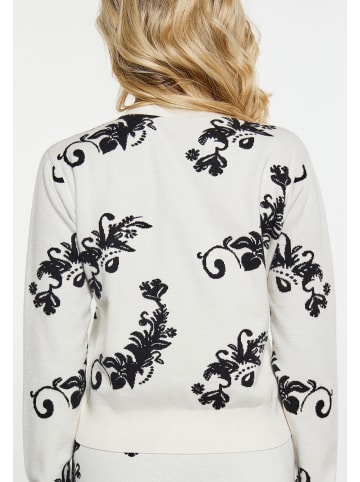 myMo Women Cardigan in Wollweiss Schwarz