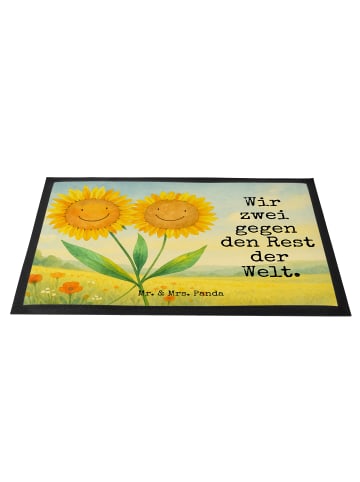 Mr. & Mrs. Panda Schmutzfangmatte Blume Sonnenblume Design mit S... in Weiß