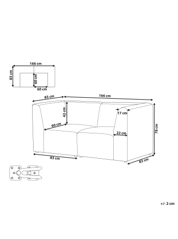 Beliani 2-tlg Modulsofa LEMVIG in Beige