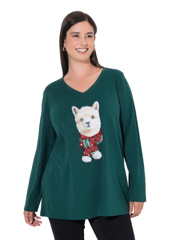 Ulla Popken Langarmshirt in smaragdgrün
