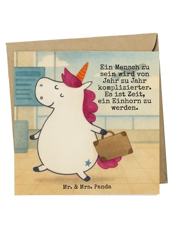 Mr. & Mrs. Panda Deluxe Karte Einhorn Koffer Design mit Spruch in Weiß