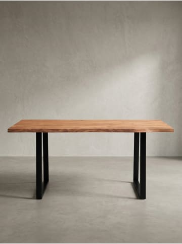 KADIMA DESIGN Esstisch Massivholz Industrial-Look, Naturkante