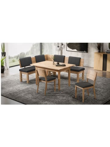 58 aufm Kessel ECKBANKGRUPPE Modern Dyan 4 für 7 Personen Massivholz Wildeiche/Grau