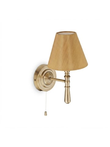 relaxdays 2 x Wandlampe in Messing/Braun