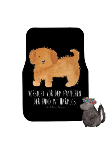 Mr. & Mrs. Panda Fußmatte Fürs Auto Hund Flauschig mit Spruch in Schwarz