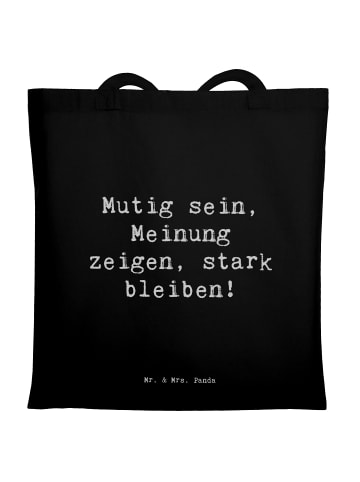 Mr. & Mrs. Panda Laptoptasche Spruch Mutig zu seinen Meinungen s... in Schwarz