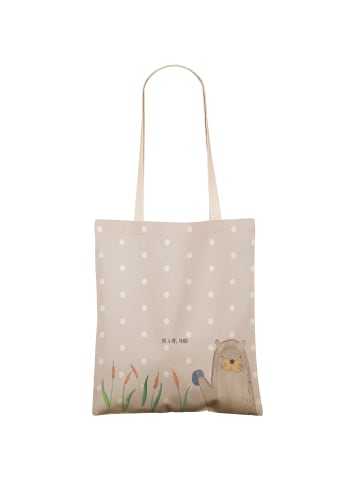 Mr. & Mrs. Panda Tote Bag Otter Stein ohne Spruch in Grau Pastell