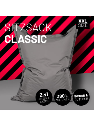 Lumaland Luxury Riesensitzsack XXL Sitzsack - 380l - 140 x 180 cm Grau