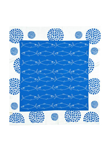 OrganicEra OrganicEra OrganicEra Bio-Trikotstrick-Babydecke, Fische (80 x 90 cm) in Blue
