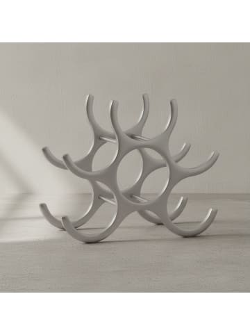 KADIMA DESIGN Weinregal | Aluminium, 29x24x14cm, 6 Flaschen, Silber