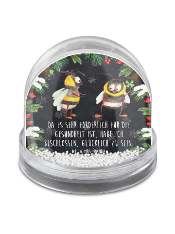 Mr. & Mrs. Panda Schneekugel Hummeln Kleeblatt mit Spruch in Kreidetafel