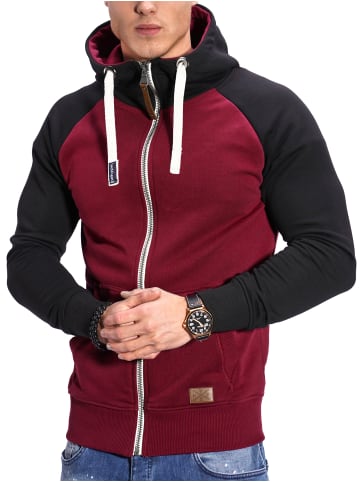 behype Sweatjacke - BHSILA Hoodie Weicher Kapuzenpullover Sweatshirt in Weinrot