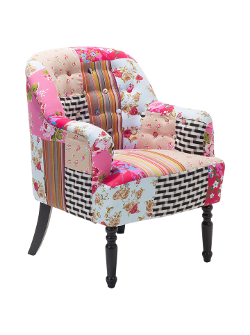 Beliani Sessel MANDAL in Bunt/Weiß/Schwarz - (W) 59 x (H) 86 x (L) 57 cm