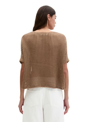 Marc O'Polo Kurzarm-Strickpullover boxy in Burnt Brown