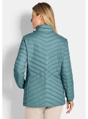 GOLDNER Kurzgröße:  Herbstjacke mit Daunen, Stehkragen in graugrün