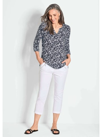 GOLDNER Bluse mit Muster, Halbarm in schwarz / gemustert