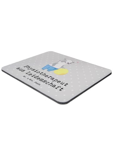 Mr. & Mrs. Panda Mouse Pad Physiotherapeut Leidenschaft mit Spruch in Grau Pastell