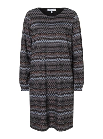More & More gemustertes, weites Shirt-Schlupfkleid in lurex zickzack