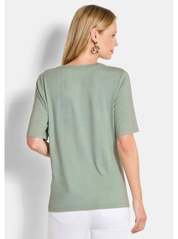 GOLDNER Jerseyshirt mit Blende in salbei