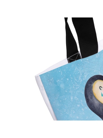 Mr. & Mrs. Panda Tote Bag Pinguin Lachen ohne Spruch in Eisblau