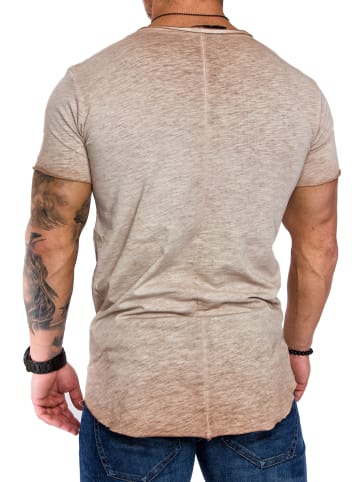 Amaci&Sons Oversize T-Shirt mit Rundhalsausschnitt TIJUANA in Beige