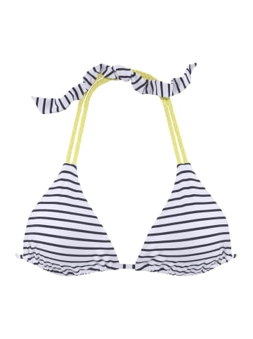 Venice Beach Triangel-Bikini-Top in schwarz-weiß-limette