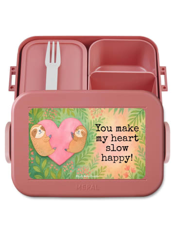Mr. & Mrs. Panda MEPAL Bentobox Faultiere Herz Design mit Spruch in Rot Pastell