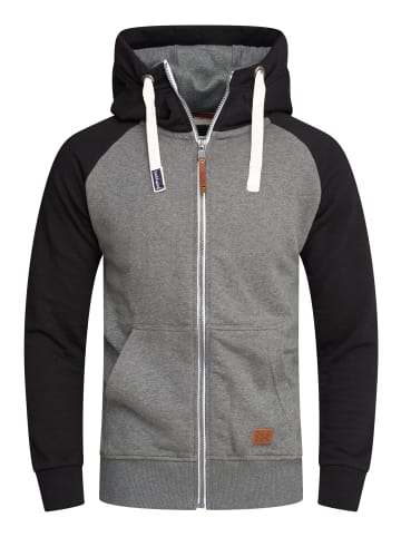 behype Sweatjacke - BHDISUK Hoodie Weicher Kapuzenpullover Sweatshirt in Dunkelgrau