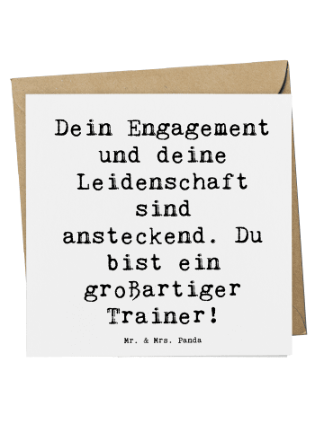 Mr. & Mrs. Panda Deluxe Karte Spruch Großartiger Trainer mit Spruch in Weiß