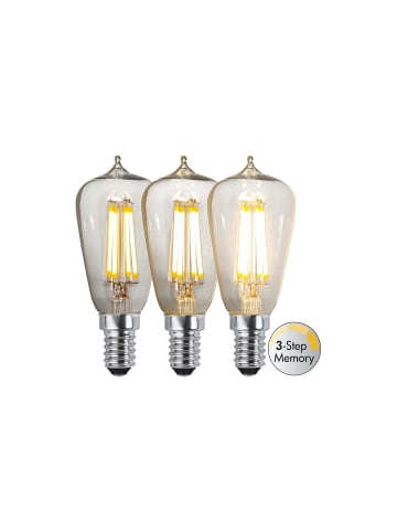 STAR Trading LED-Leuchtmittel ,Clear 3-Step Memory', E14, 2,5W, 30-250lm, Edison Fo