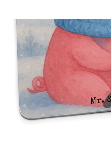 Mr. & Mrs. Panda Bierdeckel Schweinchen Glühwein Design ohne Spruch in Weiß