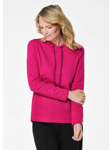 GOLDNER Sweatshirt Langarm Viskose-Pullover, Stehbund in beere