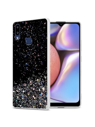 cadorabo Hülle für Samsung Galaxy A10s / M01s Glitter in Schwarz mit Glitter