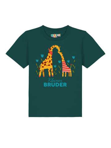wat? Apparel T-Shirt Giraffe Kleiner Bruder in Dunkelgrün