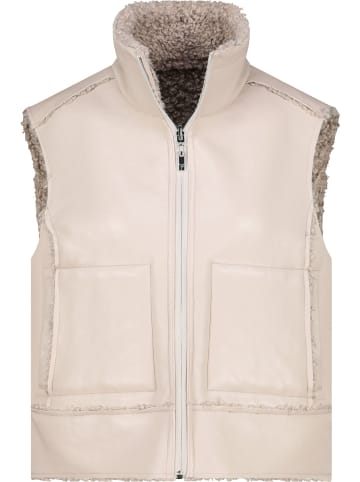 monari Wendeweste aus Kunstleder und Kunstfell in Lattemacchiato