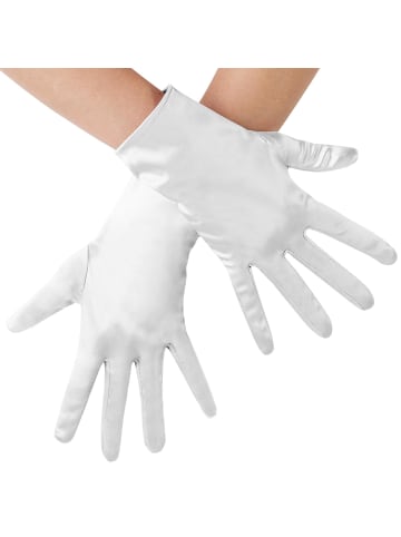 tectake Edle Satin-Handschuhe in Einheitsgröße, weiß