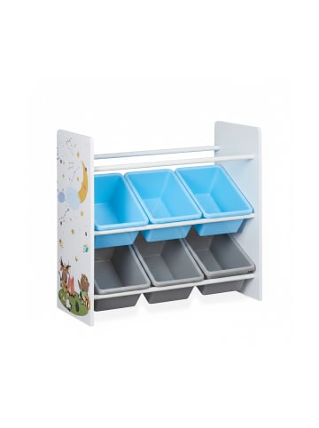 relaxdays Kinderregal Lagerfeuer in Bunt - (B)65 x (H)67 x (T)31,5 cm