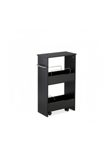 relaxdays Nischenwagen in Schwarz - (B)42 x (H)66,5 x (T)20 cm