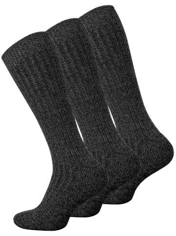 Cotton Prime® Norweger Kniestrümpfe 3 Paar, mit Wolle Herren Wollkniestrümpfe in Anthrazit