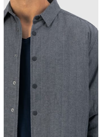 DSTREZZED Langarm FreizeitHemd für Herren in dunkel-blau