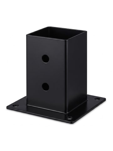 relaxdays 4 x Pfostenträger in Schwarz - 7 x 7 cm