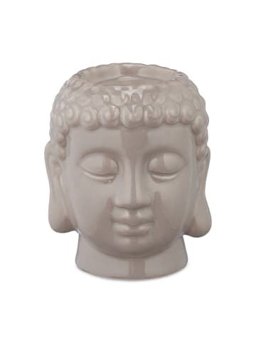 relaxdays Buddha Teelichthalter in Grau