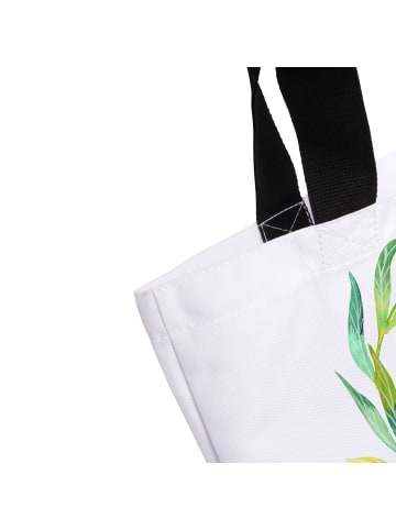 Mr. & Mrs. Panda Shopping Bag Hund Blumen mit Spruch in Weiß