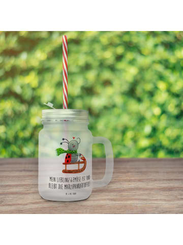 Mr. & Mrs. Panda Limonadenglas Smörle Rodeln mit Spruch in Transparent