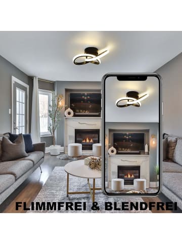 ZMH LED Deckenleuchte in Schwarz 3000K Warmweiß Modern Küchenlampe 19W