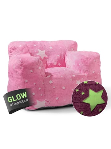 Lumaland Kindersitzsack Glow in the dark pink vakuumiert Pink
